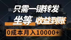 （12495期）只需一键转发，坐等收益到账，0成本月入10000+-优优云创