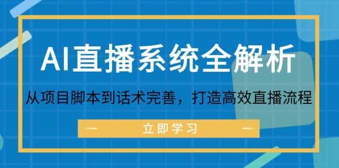 AI直播系统全解析：从项目脚本到话术完善，打造高效直播流程-优优云创