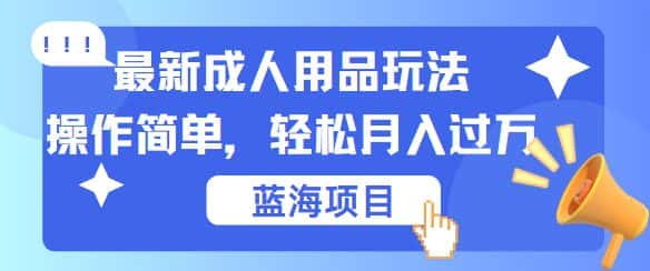 最新成人用品项目玩法，操作简单，动动手，轻松日入几张-副业吧