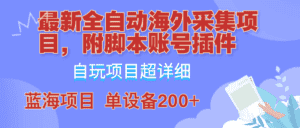 （12646期）全自动海外采集项目，带脚本账号插件教学，号称单日200+-优优云创