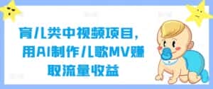 育儿类中视频项目，用AI制作儿歌MV赚取流量收益-优优云创