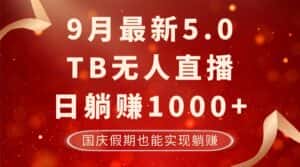 （12730期）9月最新TB无人，日躺赚1000+，不违规不封号，国庆假期也能躺！-优优云创