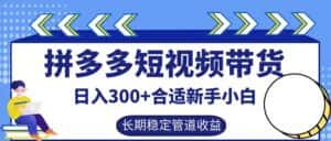 拼多多短视频带货日入300+，实操账户展示看就能学会-优优云创