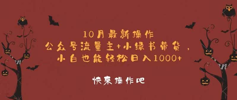 （12977期）10月最新操作，公众号流量主+小绿书带货，小白轻松日入1000+-优优云创