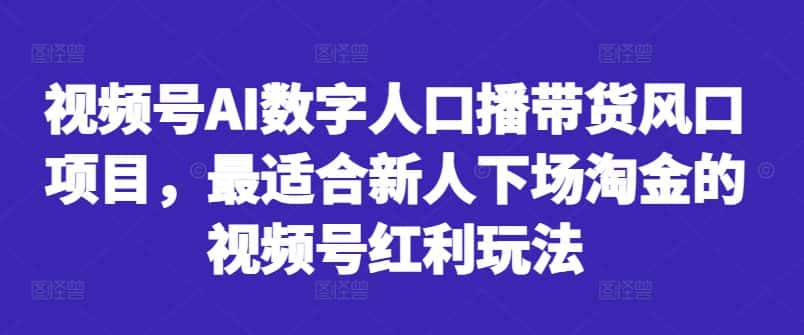 视频号AI数字人口播带货风口项目，最适合新人下场淘金的视频号红利玩法-优优云创