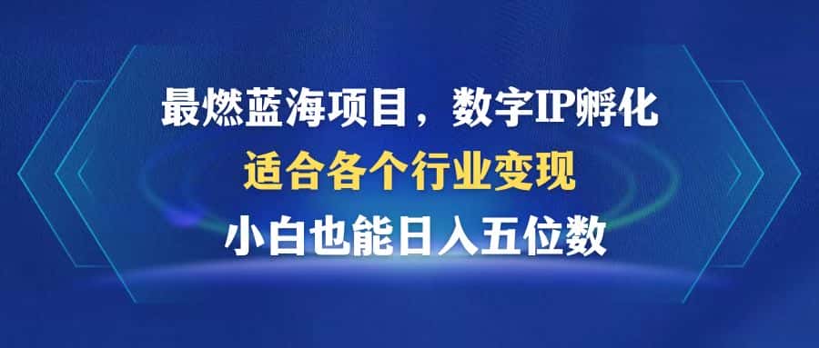 （12941期）最燃蓝海项目  数字IP孵化  适合各个行业变现  小白也能日入5位数-优优云创