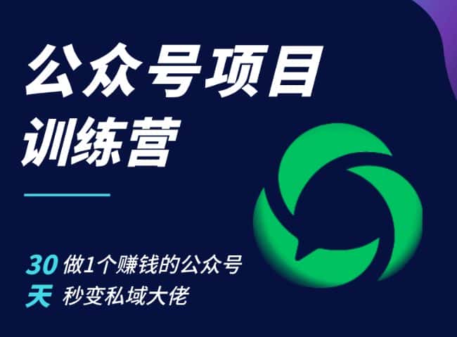 公众号项目训练营，30天做1个赚钱的公众号，秒变私域大佬-副业吧
