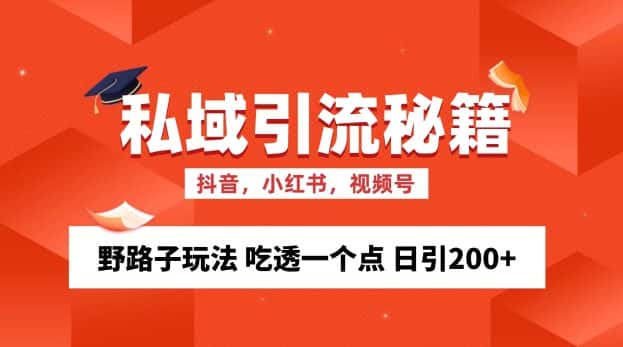 私域流量的精准化获客方法 野路子玩法 吃透一个点 日引200+-副业吧