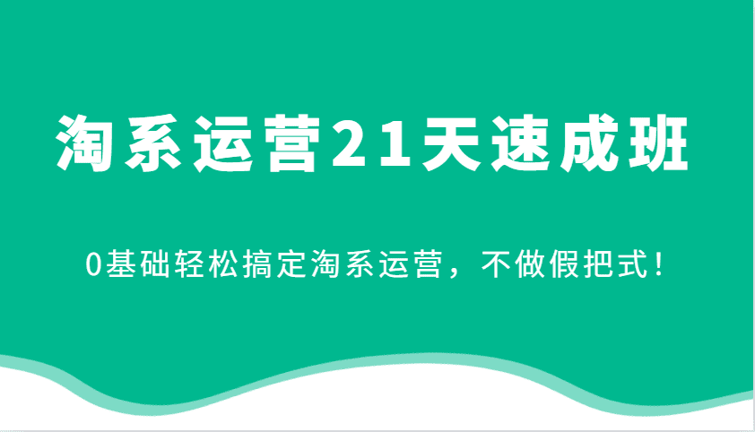 淘系运营21天速成班，0基础轻松搞定淘系运营，不做假把式！-优优云创