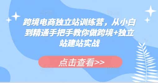 跨境电商独立站训练营，从小白到精通手把手教你做跨境+独立站建站实战-优优云创