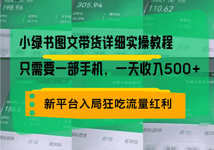 （13509期）小绿书图文带货详细实操教程，只需要一部手机，一天收入500+，轻松变现-优优云创