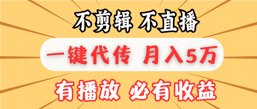 （13555期）不剪辑不直播，一键代发，月入5万懒人必备，我出视频你来发-优优云创