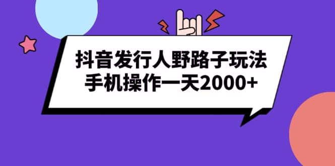 （13657期）抖音发行人野路子玩法，手机操作一天2000+-优优云创