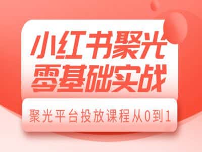 小红书聚光零基础实战，聚光平台投放课程从0到1-副业吧