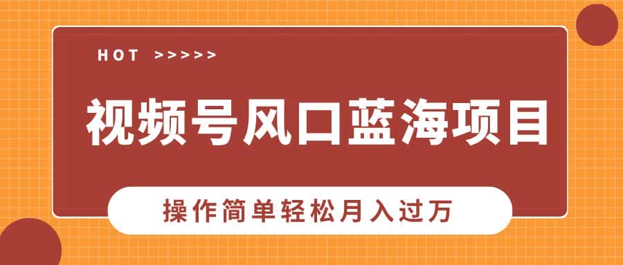 视频号风口蓝海项目，中老年人的流量密码，操作简单轻松月入过万-副业吧