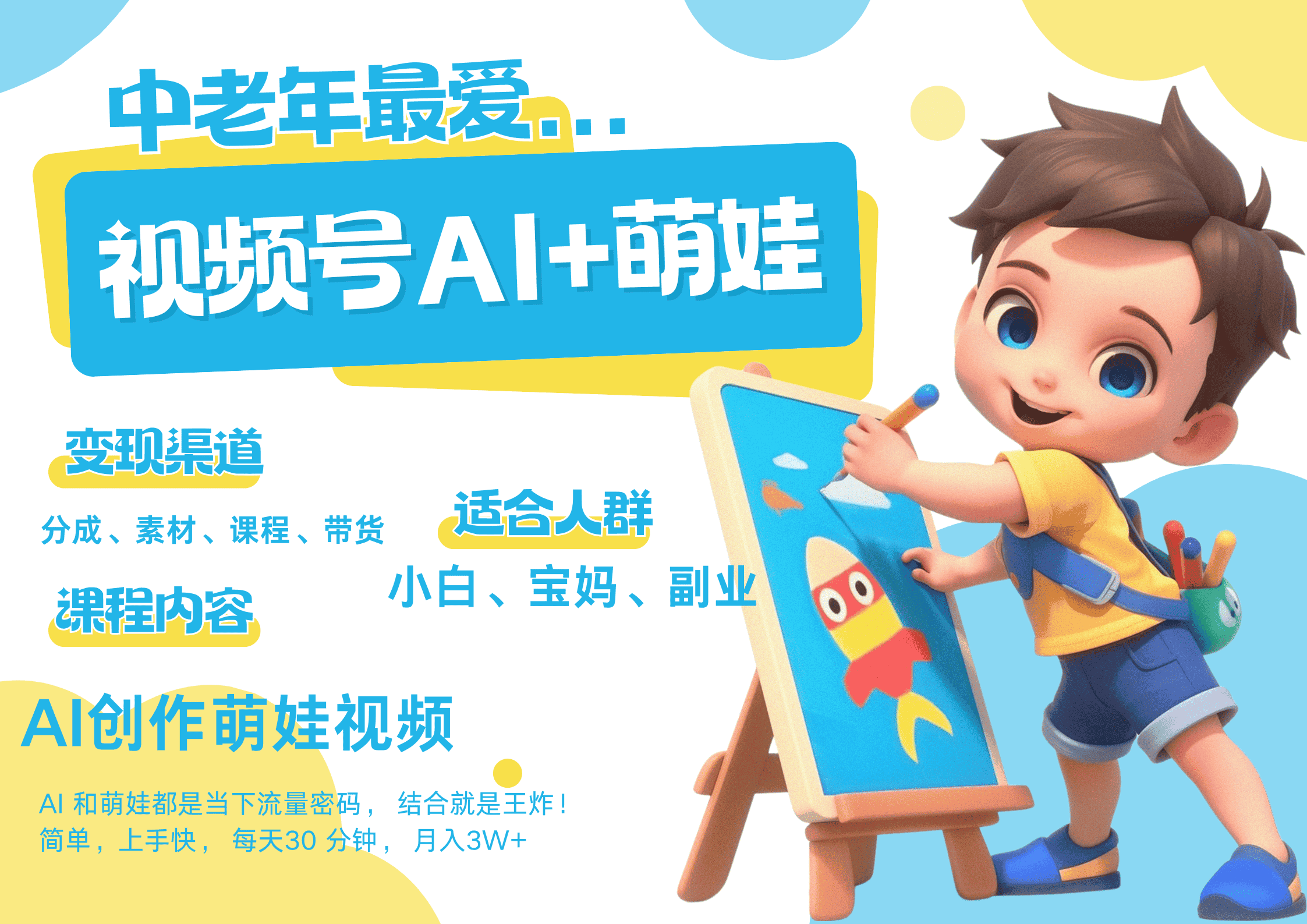 AI+萌娃，又一爆款密码，小白3步上手每天十分钟，泼天流量，发布就爆！月入5W，抓紧学！-副业吧