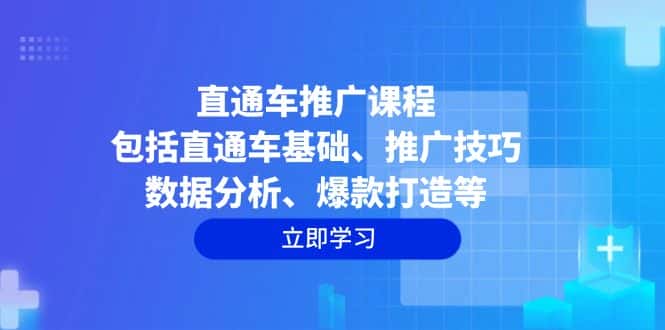 （14001期）直通车推广课程：包括直通车基础、推广技巧、数据分析、爆款打造等-优优云创