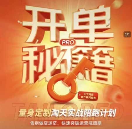 淘宝开单秘籍PRO，量身定制淘天实战陪跑计划，告别做店迷茫、快速突破运营瓶颈期-优优云创