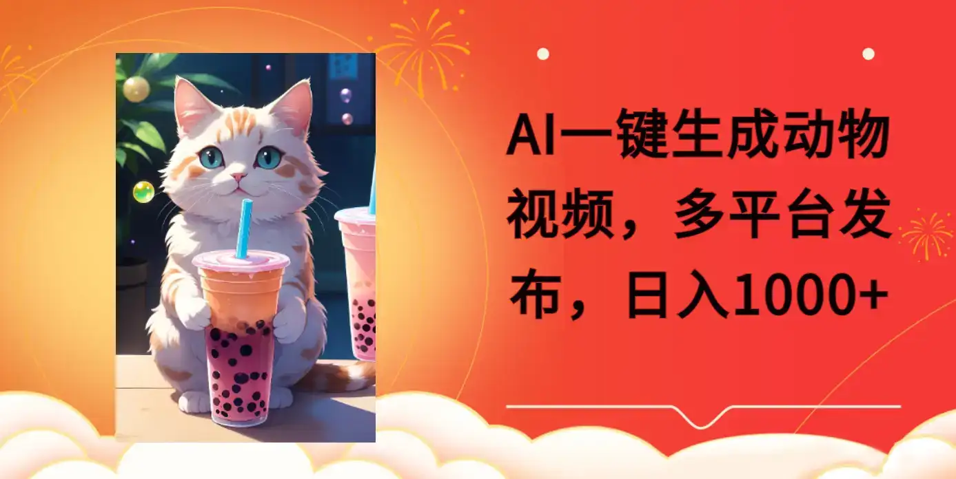 AI一键生成动物搞笑视频，多平台发布，轻松破千万播放，日入2000+，小白轻松上手-副业吧