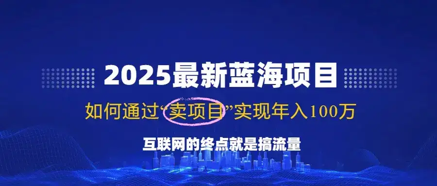 2025最新蓝海项目，零门槛轻松复制，月入10万+，新手也能操作！-优优云创