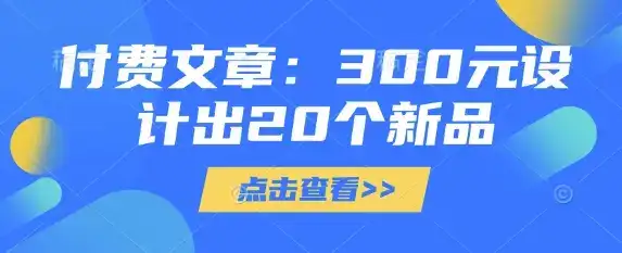 付费文章：300元设计出20个新品-优优云创