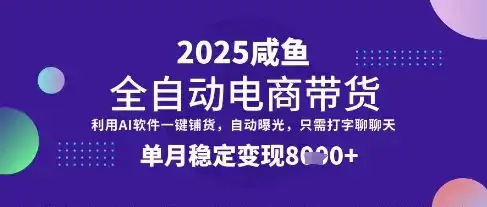 全网首发【闲鱼全自动电商带货】三年磨一剑，一朝露锋芒，单月稳定变现8k+【揭秘】-优优云创