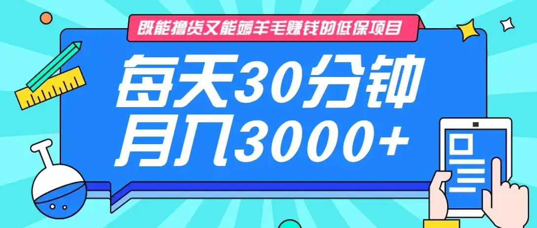 既能撸货又能赚钱的长期低保项目，每天30分钟，多号百分百稳定月入3000+！-优优云创