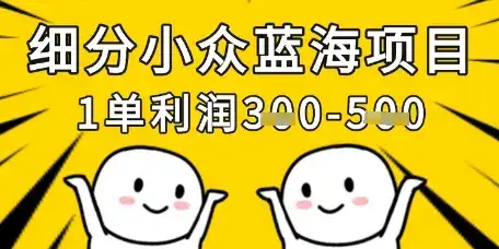 细分小众蓝海项目，一单利润3张，每月收入稳定过1w+-优优云创