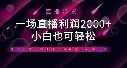 半无人直播带货，一场利润数张，适合所有平台玩法，小白也可轻松-优优云创