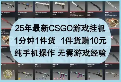 25年最新CSGO游戏挂G，1分钟1件货，1件货挣10元，纯手机操作，无需游戏经验【揭秘】-优优云创