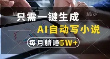 只需一键生成，AI自动写小说，实现躺着也能写作，每月收益过1w【揭秘】-优优云创