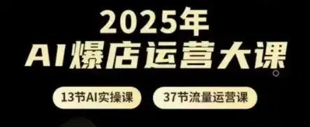 2025年AI爆店运营大课，13节AI实操课+37节流量运营课-优优云创