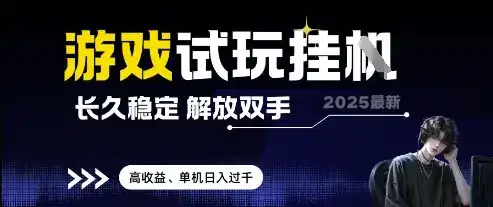 2025最新游戏试玩挂G，长久稳定，解放双手 高收益，单机日入过千【揭秘】-优优云创