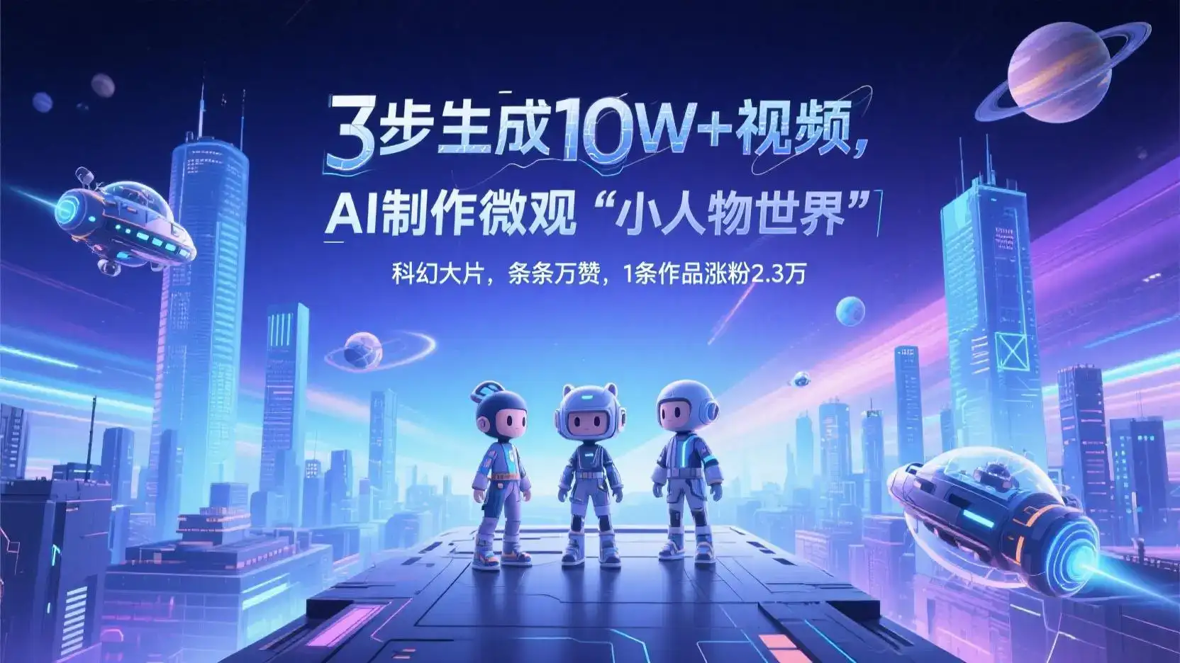 3步生成10W+视频，AI制作微观“小人物世界”科幻大片，条条万赞，1条作品涨粉2.3万-优优云创
