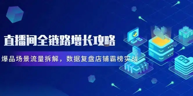 直播间全链路增长攻略，爆品场景流量拆解，数据复盘店铺霸榜实战-副业吧