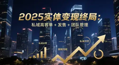 2025实体变现终局：私域高客单+发售+团队管理-优优云创