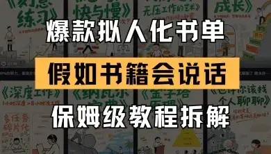 最新爆款拟人化书单玩法，假如书籍会说话，保姆级教程-优优云创