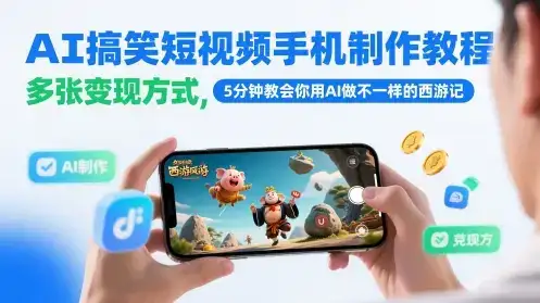 AI搞笑短视频手机制作教程，多张变现方式，5分钟教会你用AI做不一样的西游记-优优云创