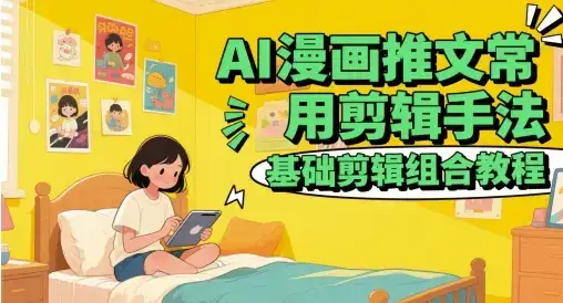 AI漫画推文常用剪辑手法，基础剪辑组合教程-优优云创