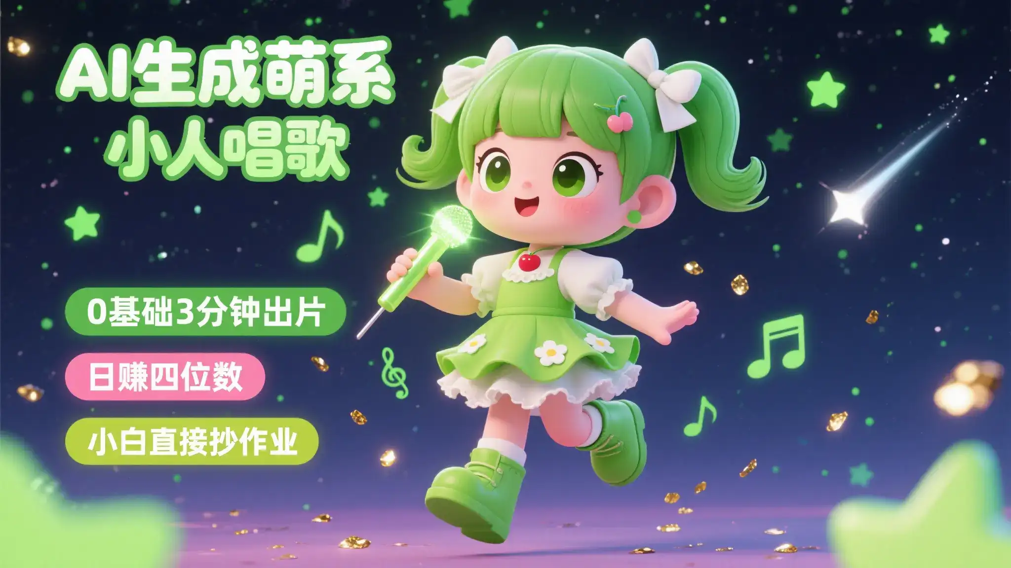 AI生成萌系小人唱歌！0基础3分钟出片，28个作品涨粉8.9万，日赚四位数，小白直接抄作业-优优云创