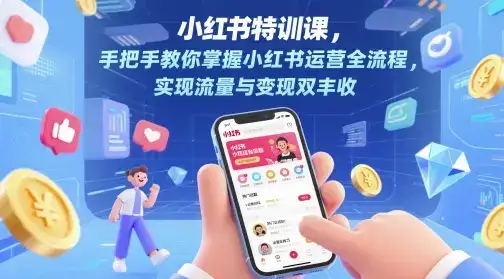 小红书特训课，手把手教你掌握小红书运营全流程，实现流量与变现双丰收-优优云创