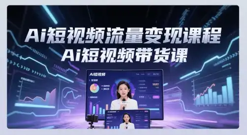 Ai短视频流量变现课程，Ai短视频带货课-副业吧