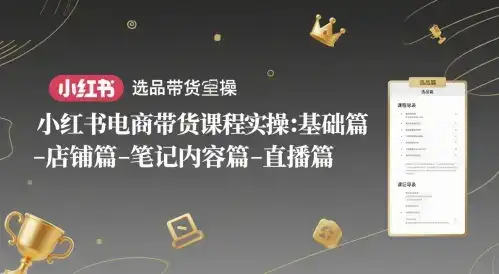 小红书电商带货课程实操：基础篇-选品篇-店铺篇-笔记内容篇-直播篇-副业吧