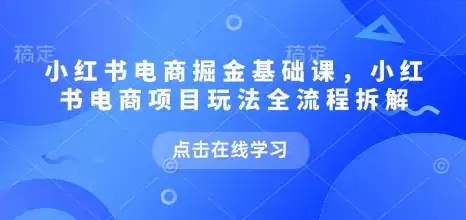 小红书电商掘金课，小红书电商项目玩法全流程拆解(更新5月)-优优云创
