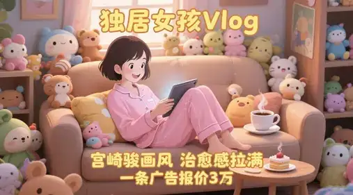 单个账号涨粉71W！用AI制作独居女孩Vlog，宫崎骏画风，治愈感拉满，一条广告报价3W-优优云创