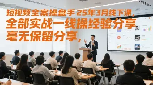 短视频全案操盘手25年3月线下课，全部实战一线操盘手经验分享，毫无保留分享，全是干货-优优云创