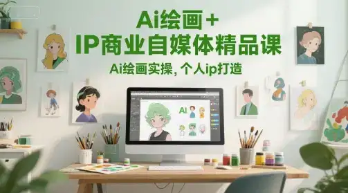 Ai绘画+IP商业自媒体精品课，Ai绘画实操，个人ip打造-优优云创