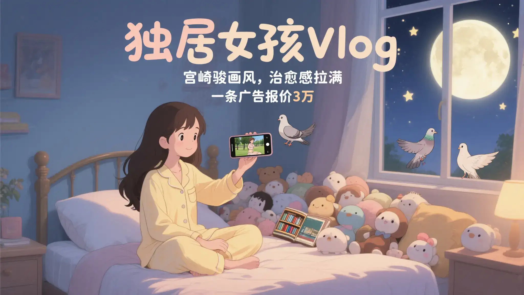 单个账号涨粉71万！用AI制作独居女孩Vlog，宫崎骏画风，治愈感拉满，一条广告报价3万-副业吧