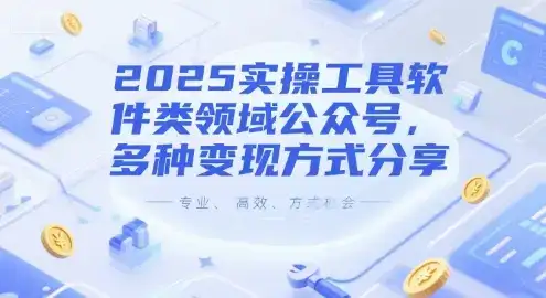 2025实操工具软件类领域公众号，多种变现方式分享-优优云创