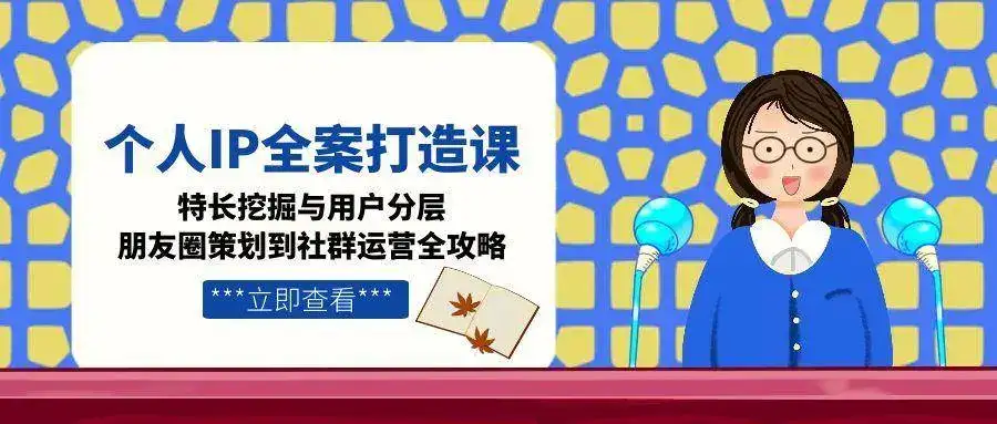 个人IP全案打造课，特长挖掘与用户分层，朋友圈策划到社群运营全攻略-副业吧